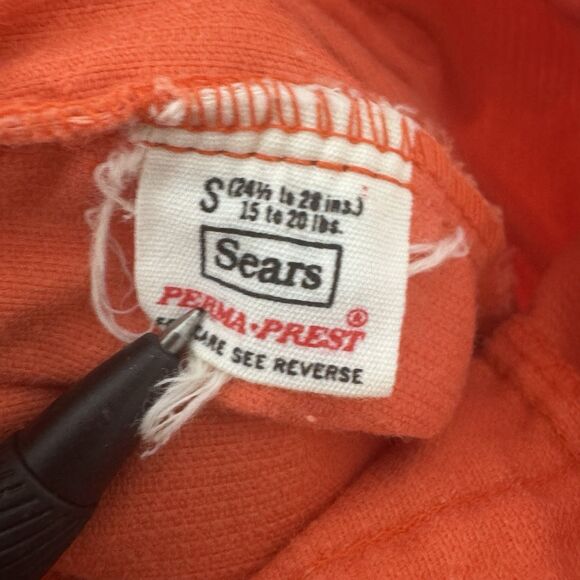 Sears Girl 6 Months Orange 70s Butterfly Corduroy Romper Overalls Vintage - Picture 5 of 5